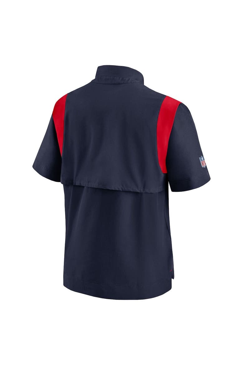 Men's Nike Navy New England Patriots Sideline Coaches Chevron Lockup Pullover Top, Alternate, color, Navy
