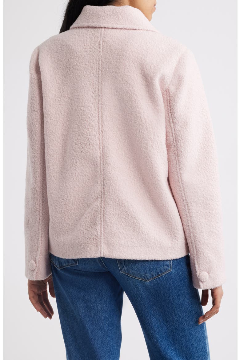 Short Bouclé Coat, Alternate, color, PINK