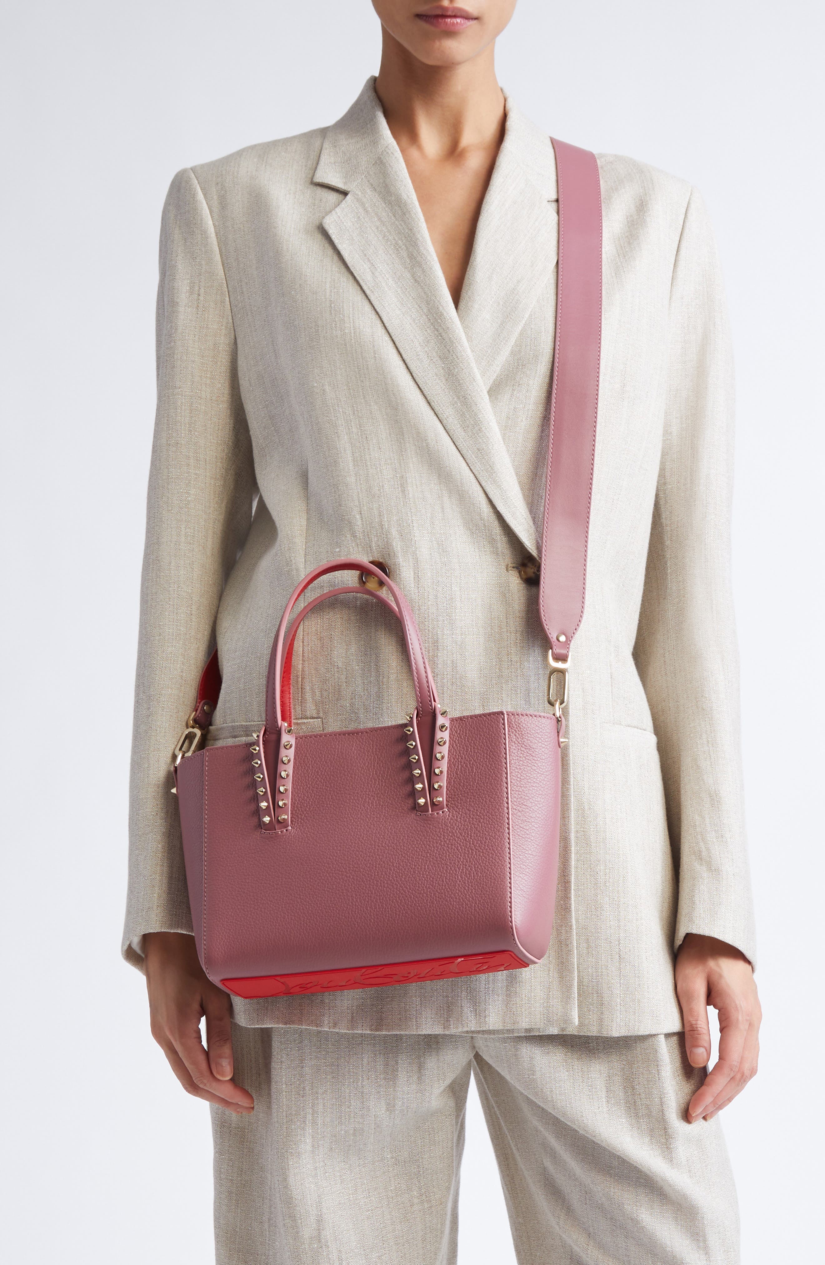 Mini Cabata Soft Leather East/West Tote, Alternate, color, PALACY/GOLD