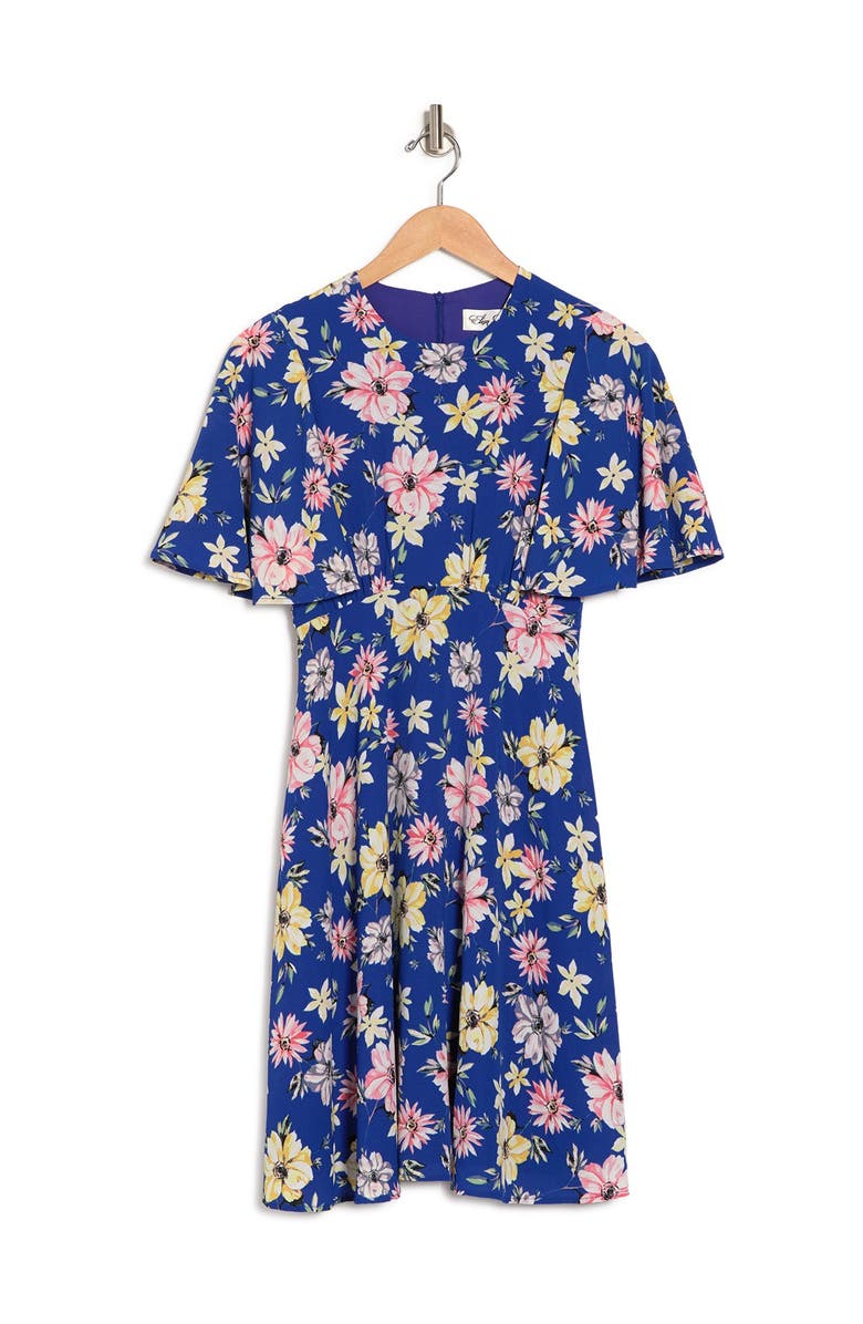 Eliza J Flutter Sleeve Hi-Lo Midi Dress, Alternate, color, 