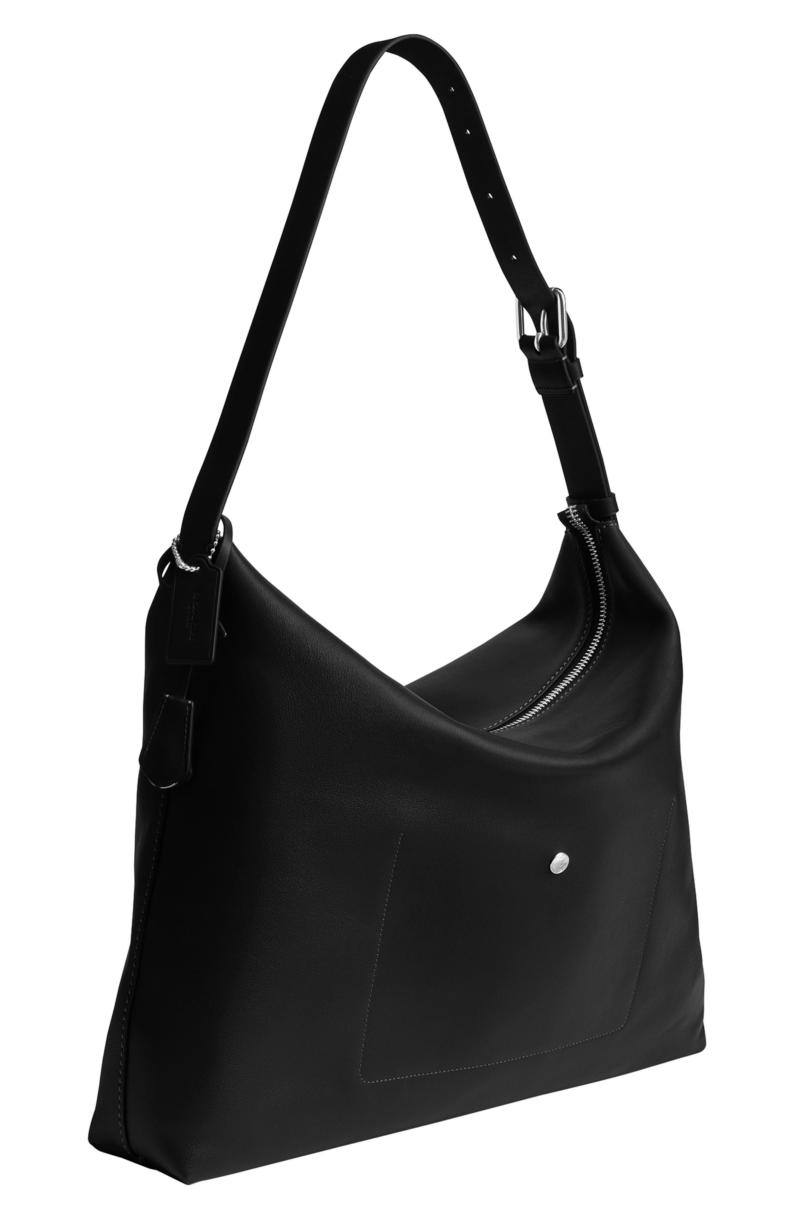 COACH Mott Leather Messenger Bag, Alternate, color, Black