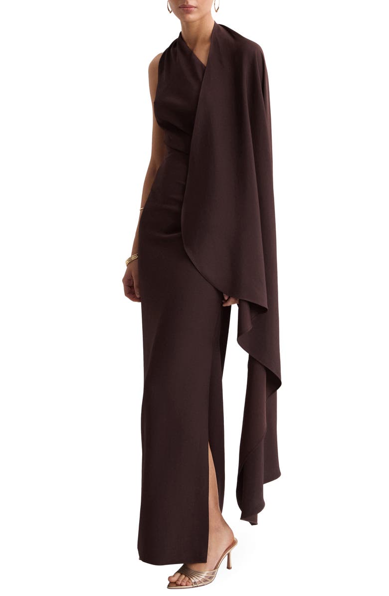 MANGO Asymmetric Scarf Maxi Dress, Main, color,