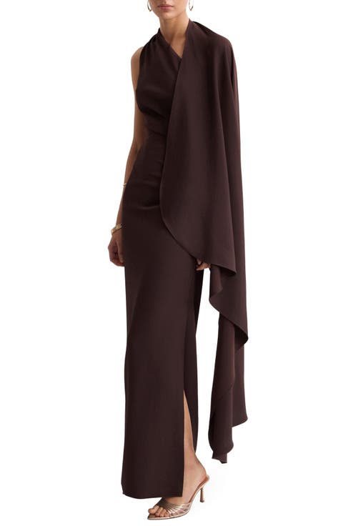 Asymmetric Scarf Maxi Dress