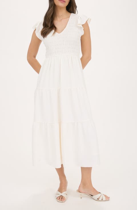 Flutter Sleeve Midi Dress