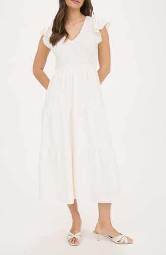 Blu Pepper Flutter Sleeve Midi Dress