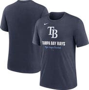 Nike Men's Nike Heather Navy Tampa Bay Rays Logo Tri-Blend T-Shirt