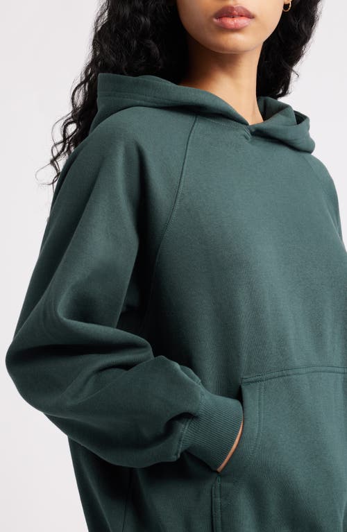 Bp. Fleece Detail Oversize Raglan Hoodie In Green