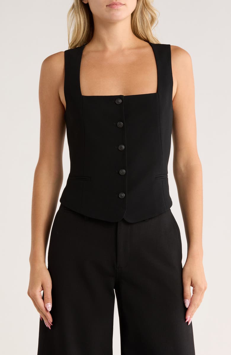 rag & bone Marian Crepe Vest, Main, color, Black