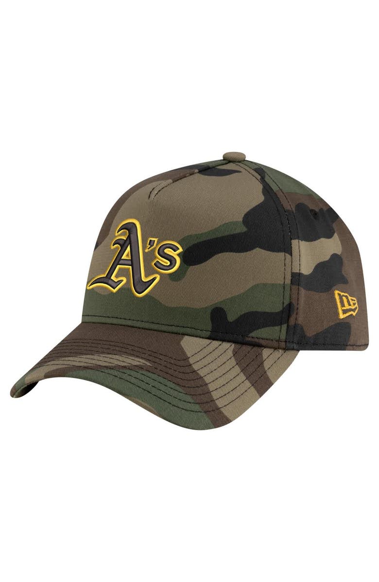 New Era Men's New Era Camo Athletics Woodland Team Pop 9FORTY A-Frame Adjustable Hat, Main, color, Camo