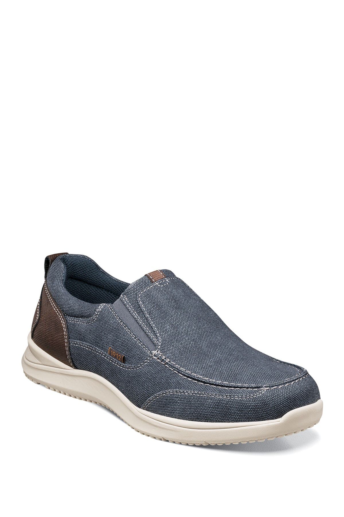 NUNN BUSH Conway Canvas Moc Toe Slip-On Sneaker - Wide Width
