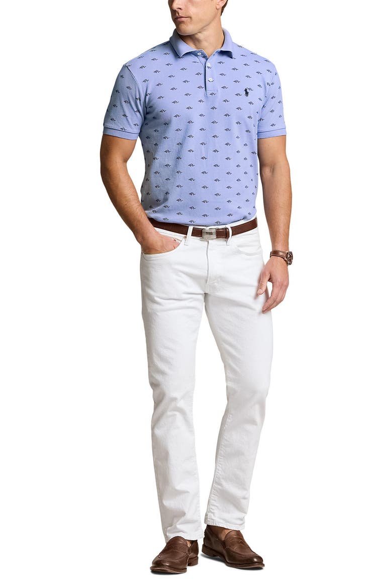 Embroidered Mesh Cotton Oxford Polo, Alternate, color, PRL DECO/ DRESS SHIRT BLUE