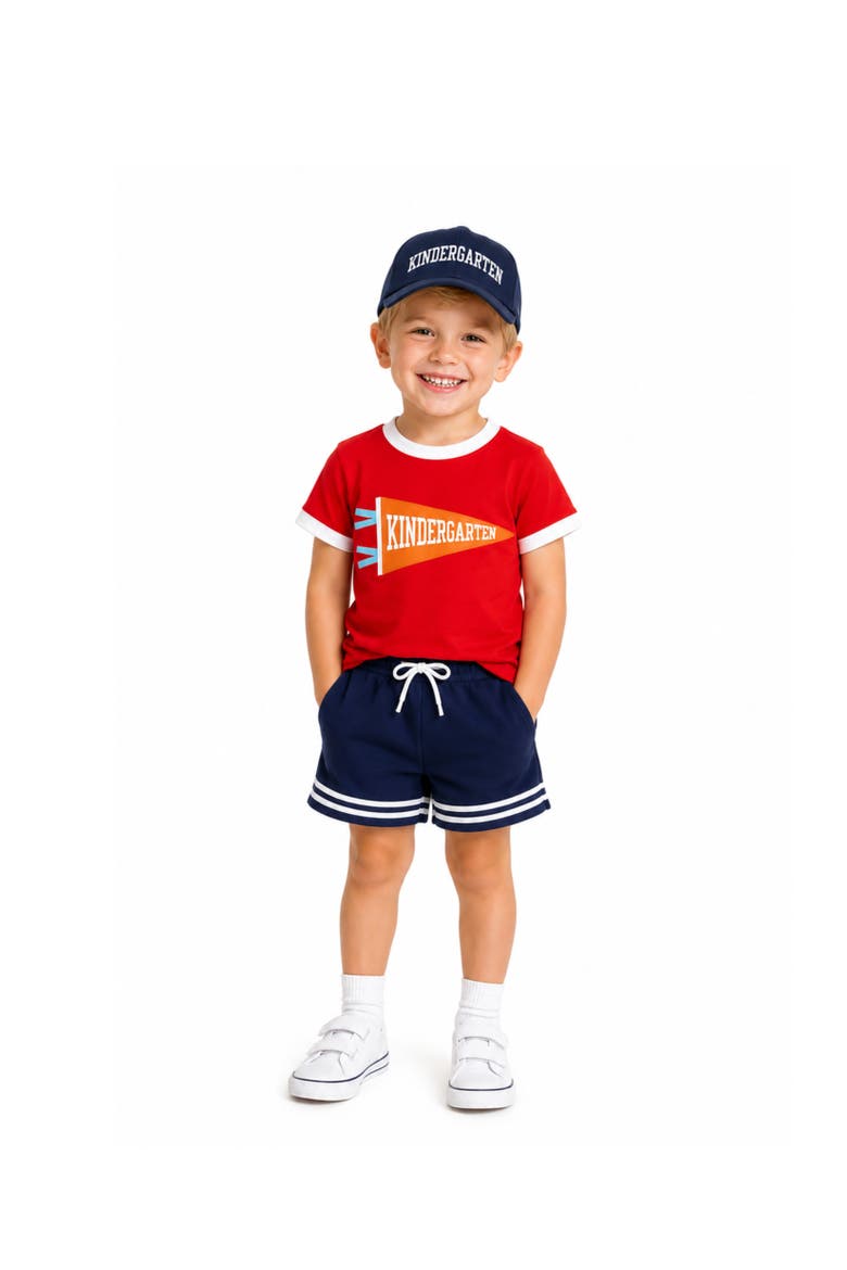 Back-to-School Kindergarten Baseball Hat, Alternate, color, Navy/White