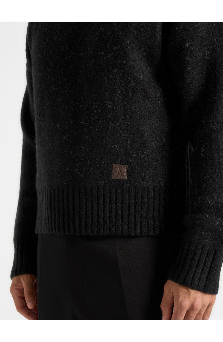Manière De Voir Kamil Art Slogan Brushed Knit Jumper, Alternate, color, Black