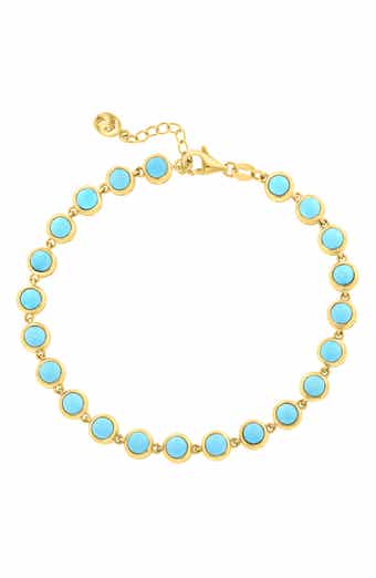 14K Gold Plated Sterling Silver Turquoise Bracelet