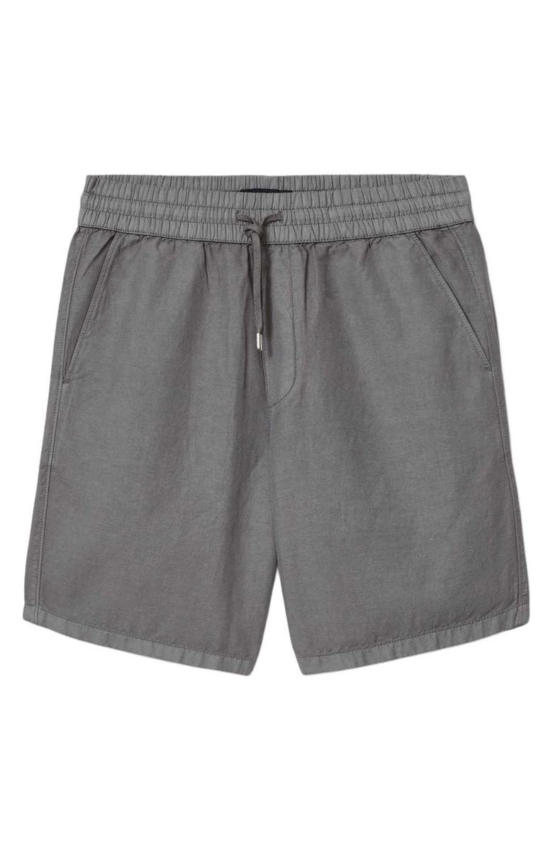 AllSaints Hanbury Cotton & Linen Drawstring Shorts, Alternate, color, Pillar Grey
