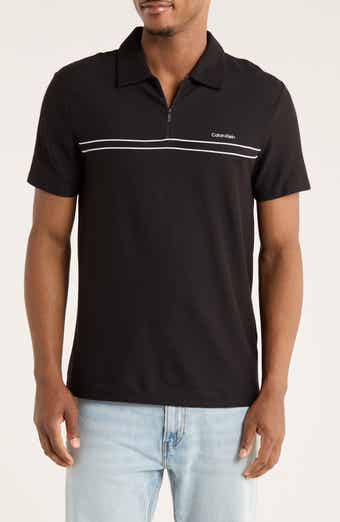 Calvin Klein Contrast Pipe Trim Quarter Zip Polo