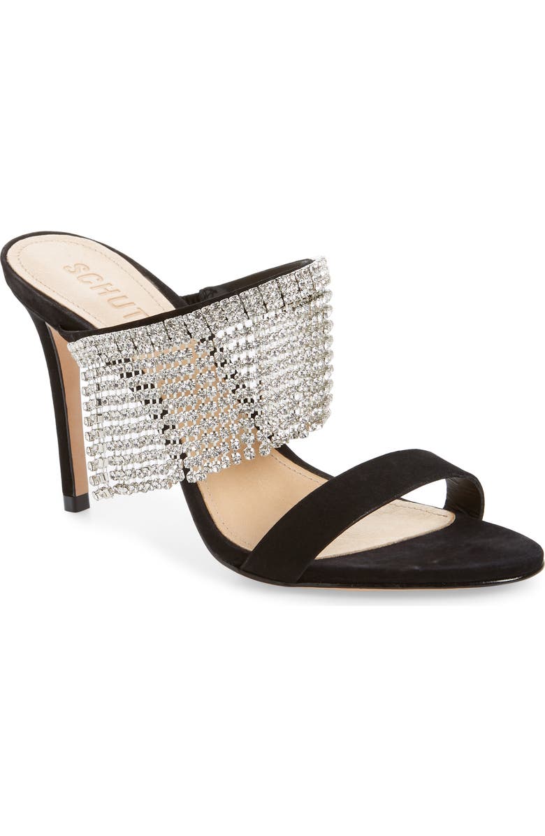 Schutz Sania Crystal Fringe Slide Sandal, Main, color,
