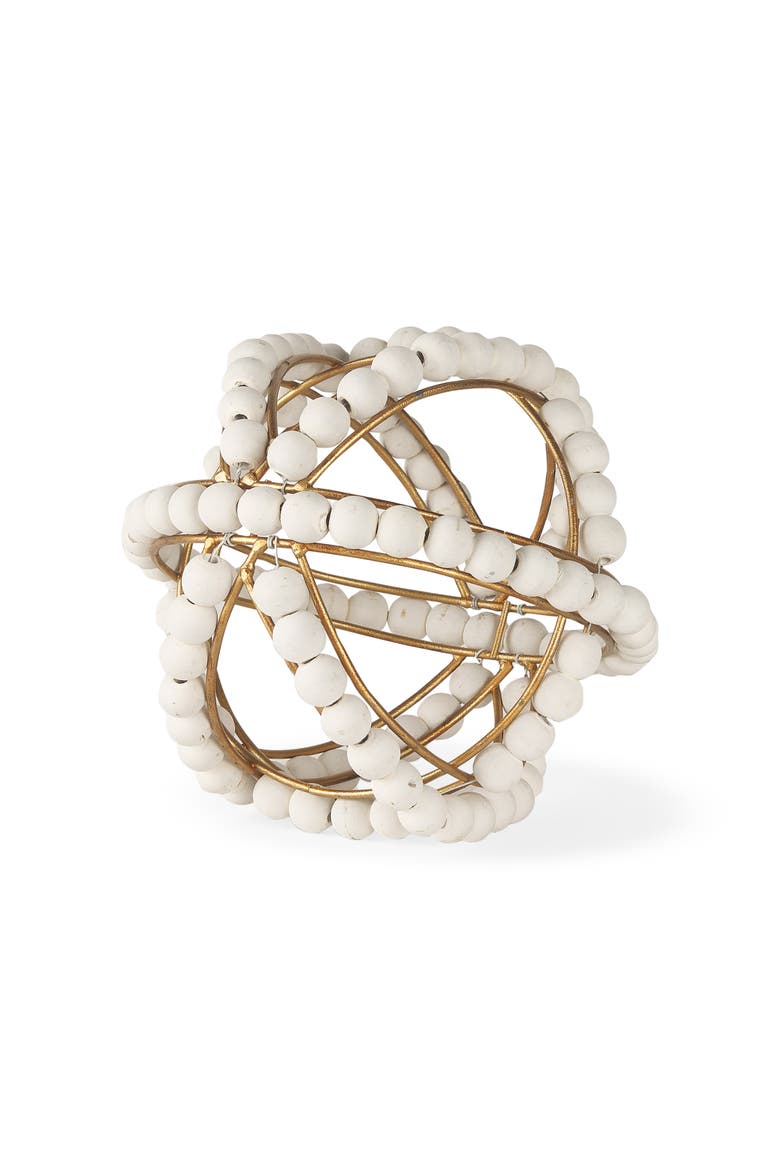 Espanlade I Wooden Beaded Orb, Main, color, White