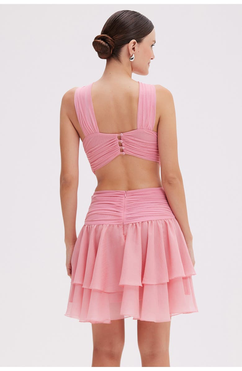 PatBO Silk Plisse Essence Halterneck Mini Dress, Alternate, color,