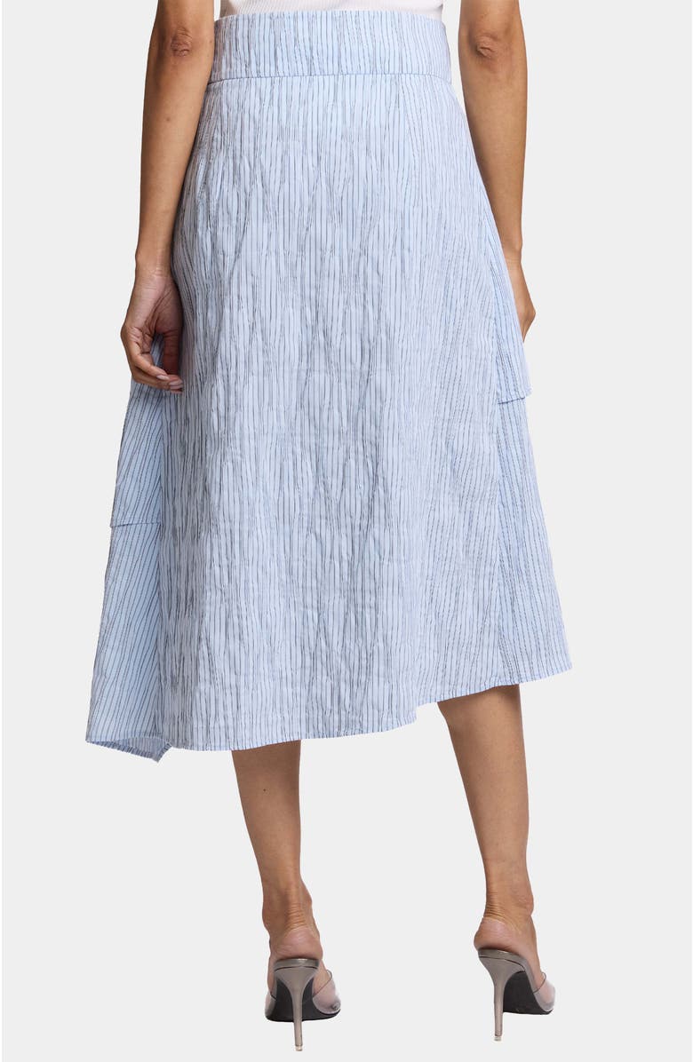 Santorelli DEB Multi-Panel Asymmetric Midi Skirt in Irregular Striped Cotton Cloque, Alternate, color, 