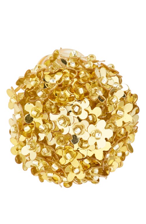 Oscar De La Renta Small Pompom Clip-on Earrings In Yellow Gold