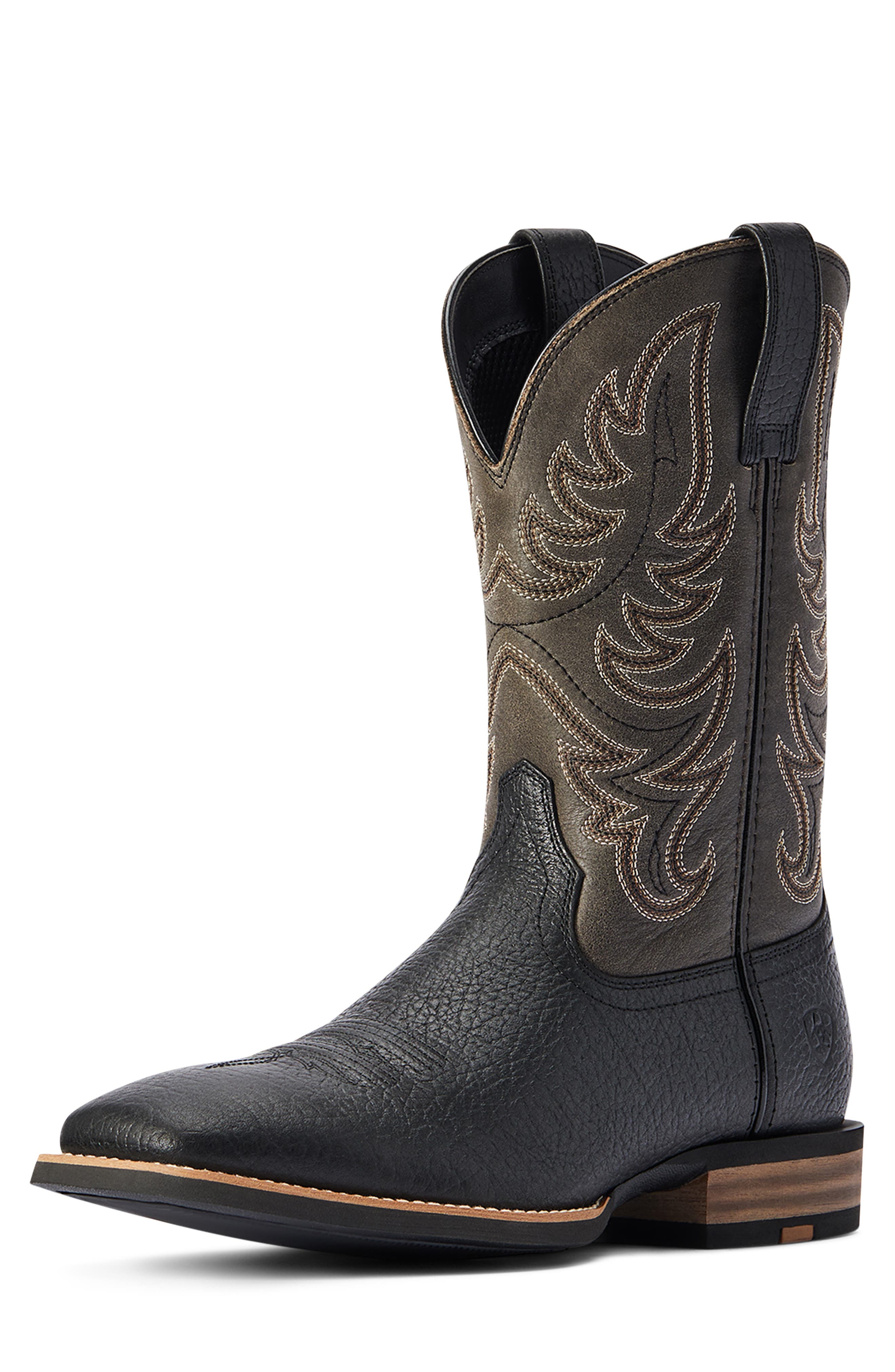 Ariat Everlite Countdown Square Toe Cowboy Boot, Alternate, color, Black
