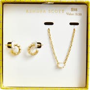Kendra Scott Cailin Cubic Zirconia Huggie Hoop Earrings & Pendant Necklace Gift Set