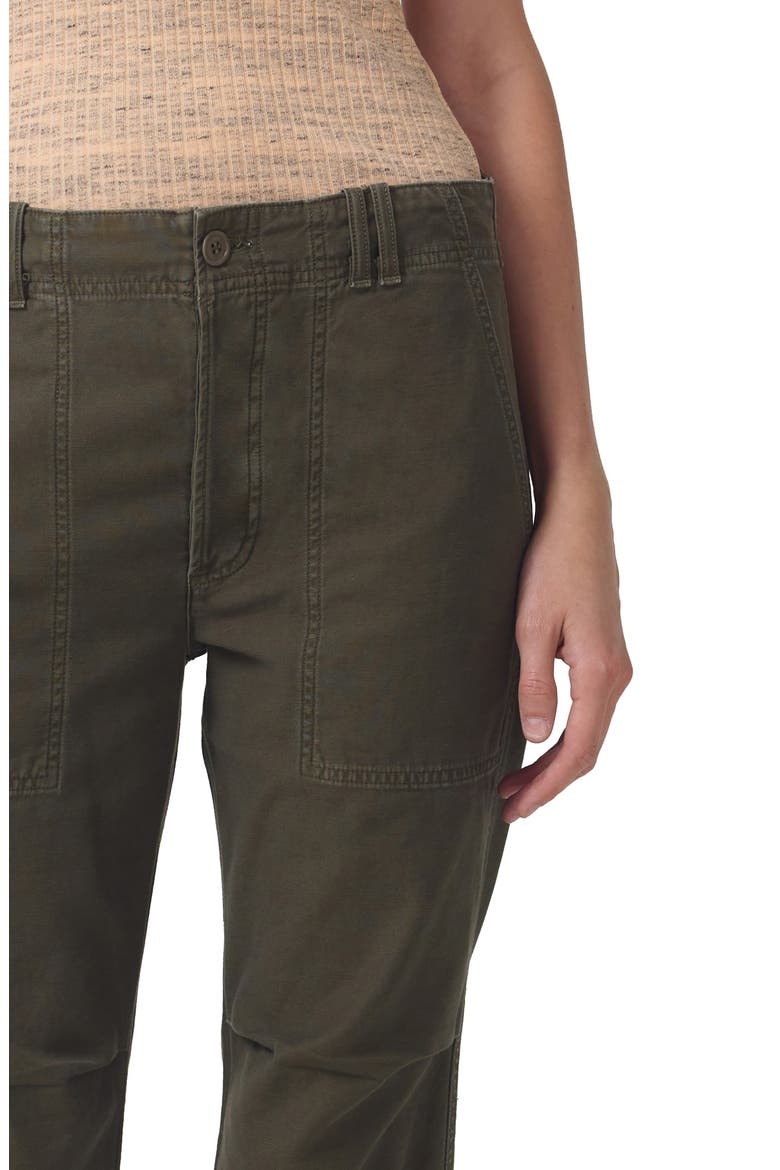 Agni Crop Twill Utility Trousers, Alternate, color, TEA LEAF
