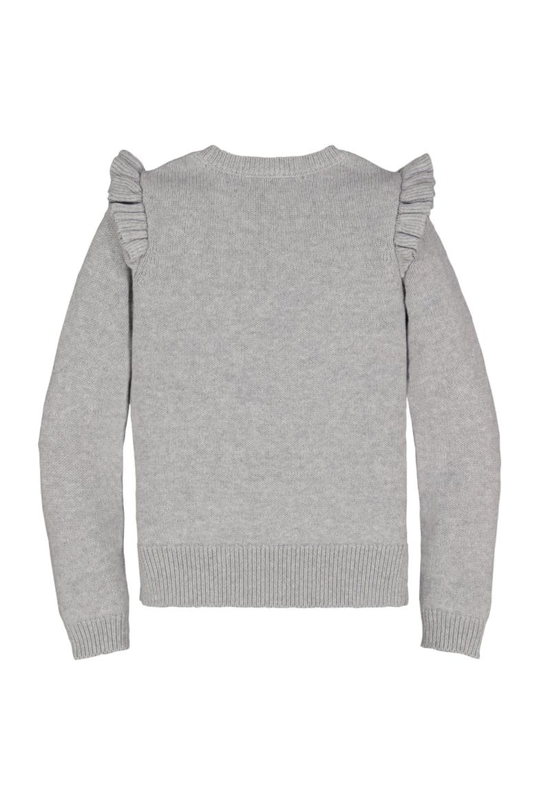 Baby Girls' Organic Ruffle Rib Knit Sweater Top, Infant, Alternate, color, Gray Heather