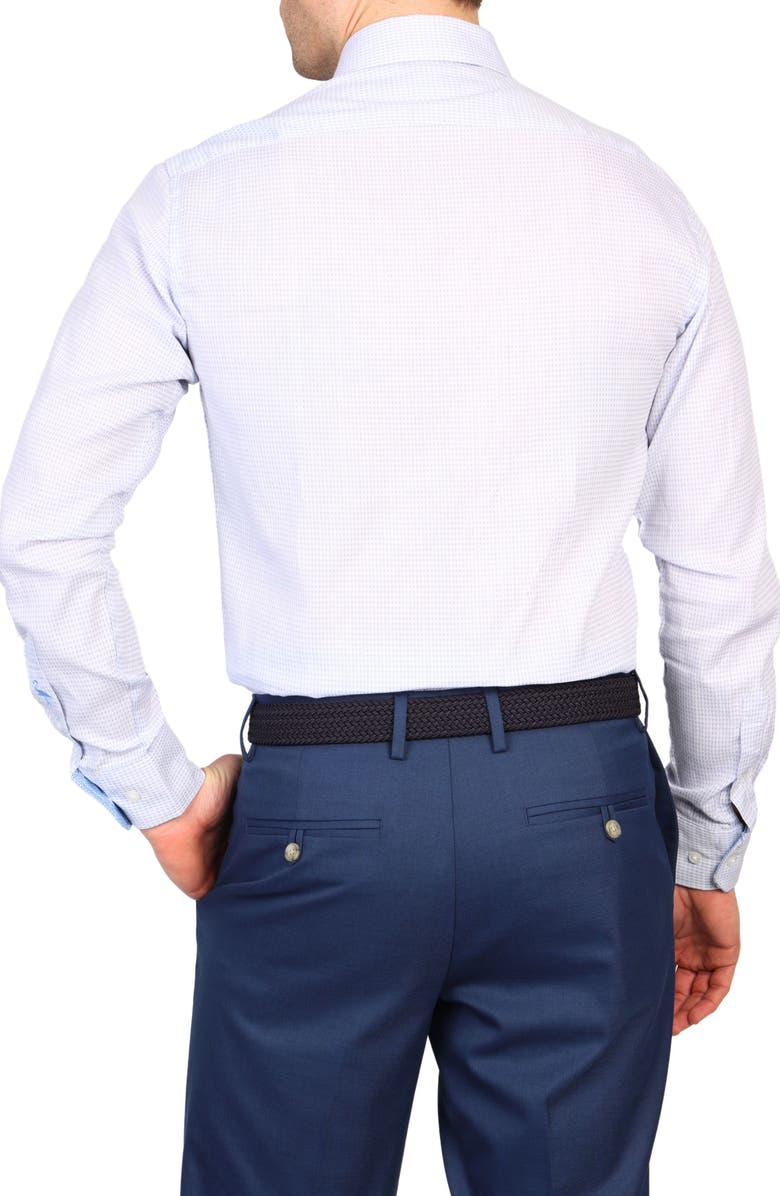 TailorByrd Trim Fit Dobby Non-Iron Stretch Dress Shirt, Alternate, color, Sky Blue