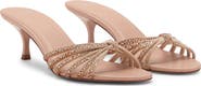 MANGO Rhinestone Kitten Heel Sandal