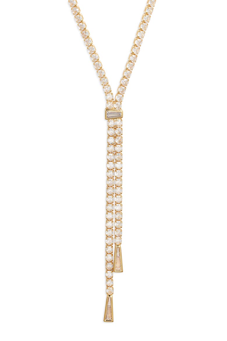 Cubic Zirconia Tennis Y-Necklace, Main, color, CLEAR- GOLD