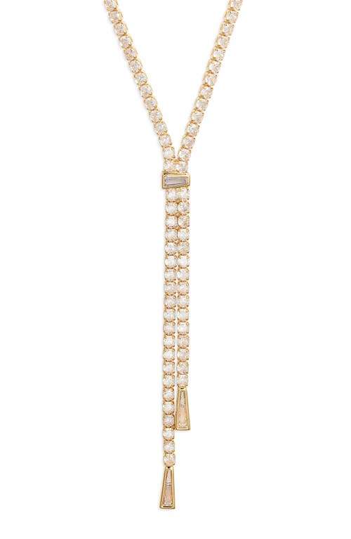 Nordstrom Cubic Zirconia Tennis Y-necklace In Clear- Gold
