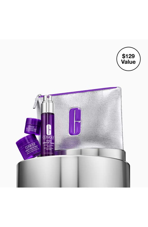 Clinique Wrinkle Fighting Routine Anti-aging Skincare Gift Set $129 Value In Transparent