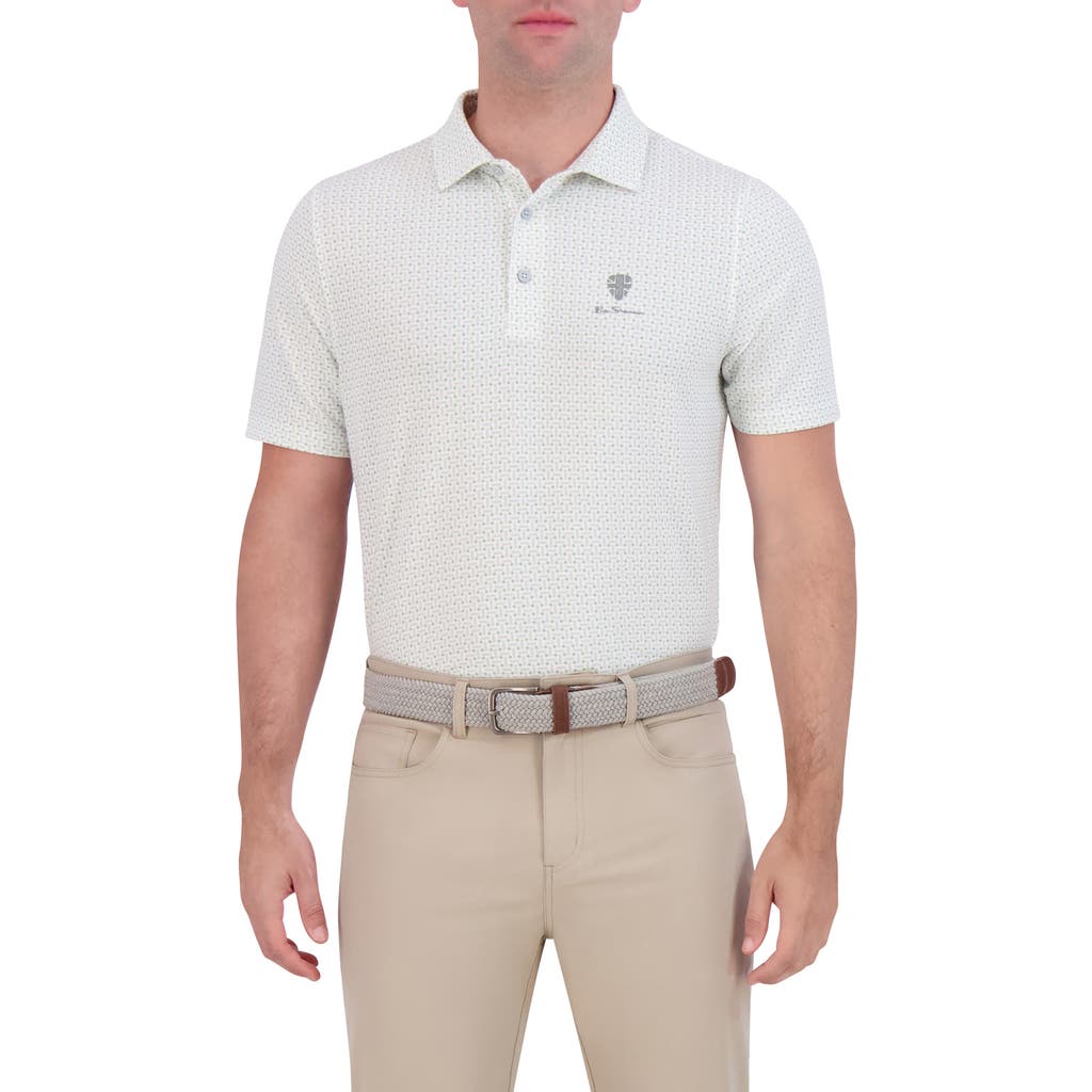 Ben Sherman Split Spot Tech Jersey Golf Polo In White