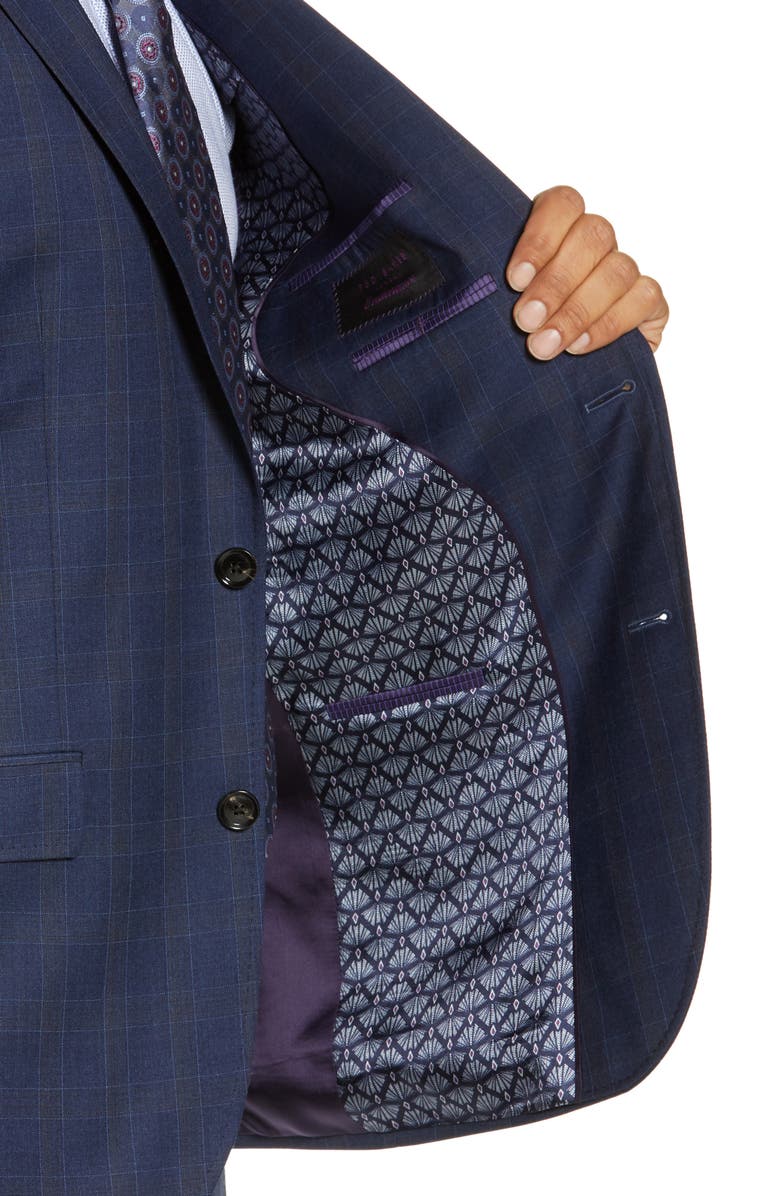 Ted Baker London Jay Trim Fit Plaid Wool Suit, Alternate, color,