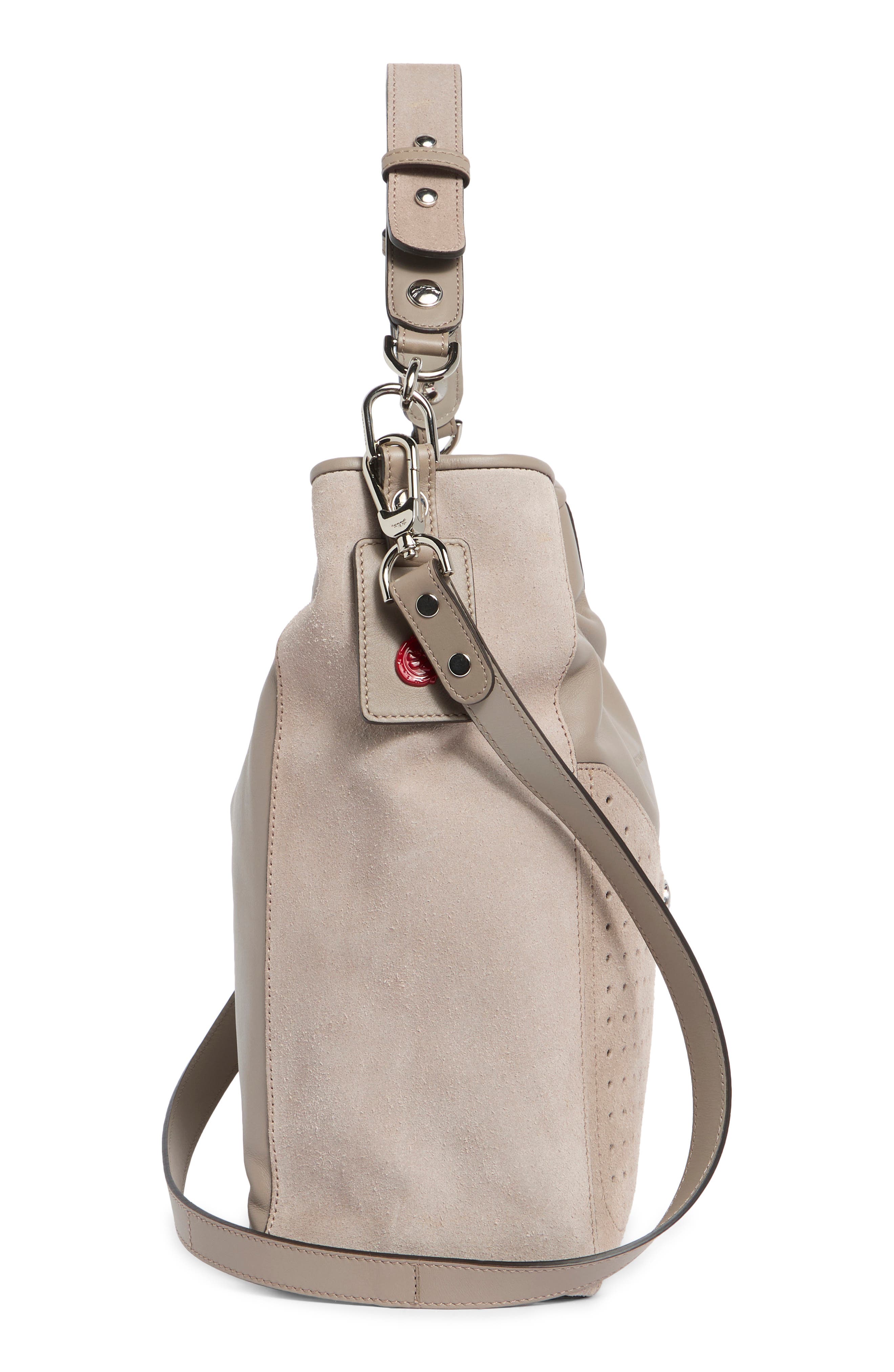 Longchamp Mademoiselle Perforated Hobo Bag, Alternate, color, Sand