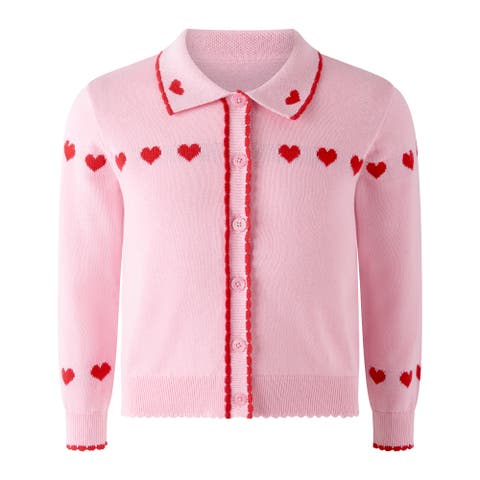 Heart Intarsia Cardigan