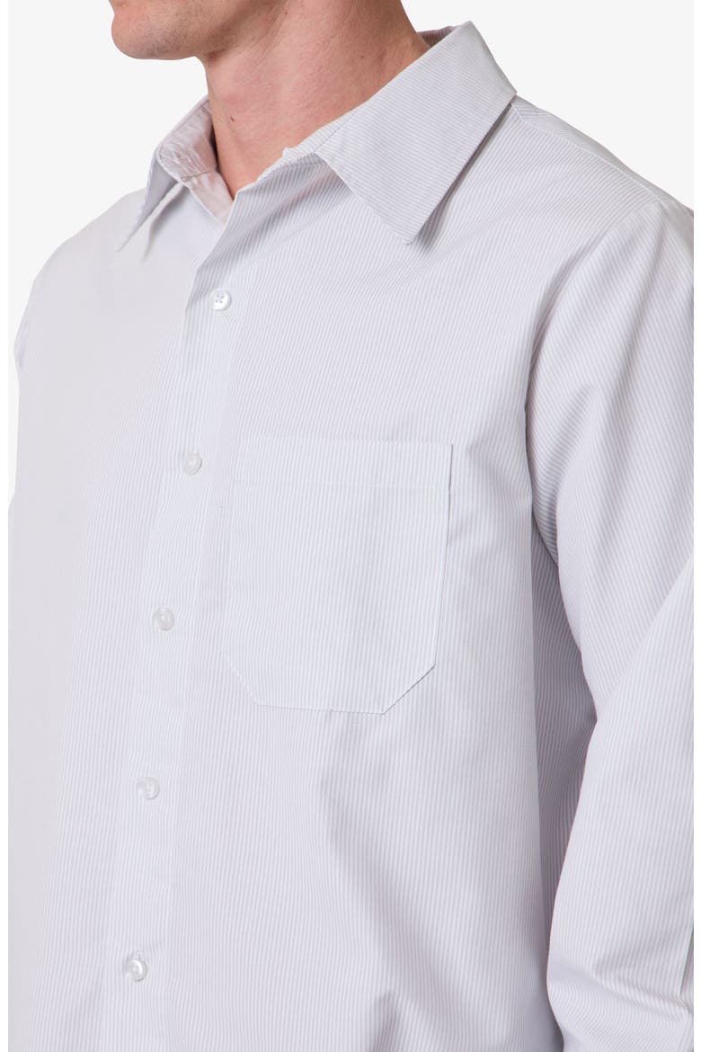 Stripe Button-Up Shirt, Alternate, color, GREY/ WHITE