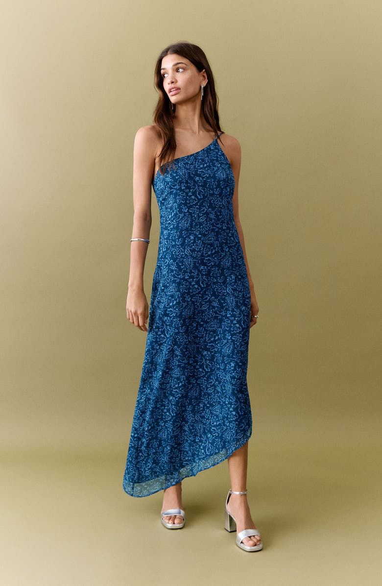 MANGO TEEN Floral Asymmetric Chiffon Dress, Alternate, color, 