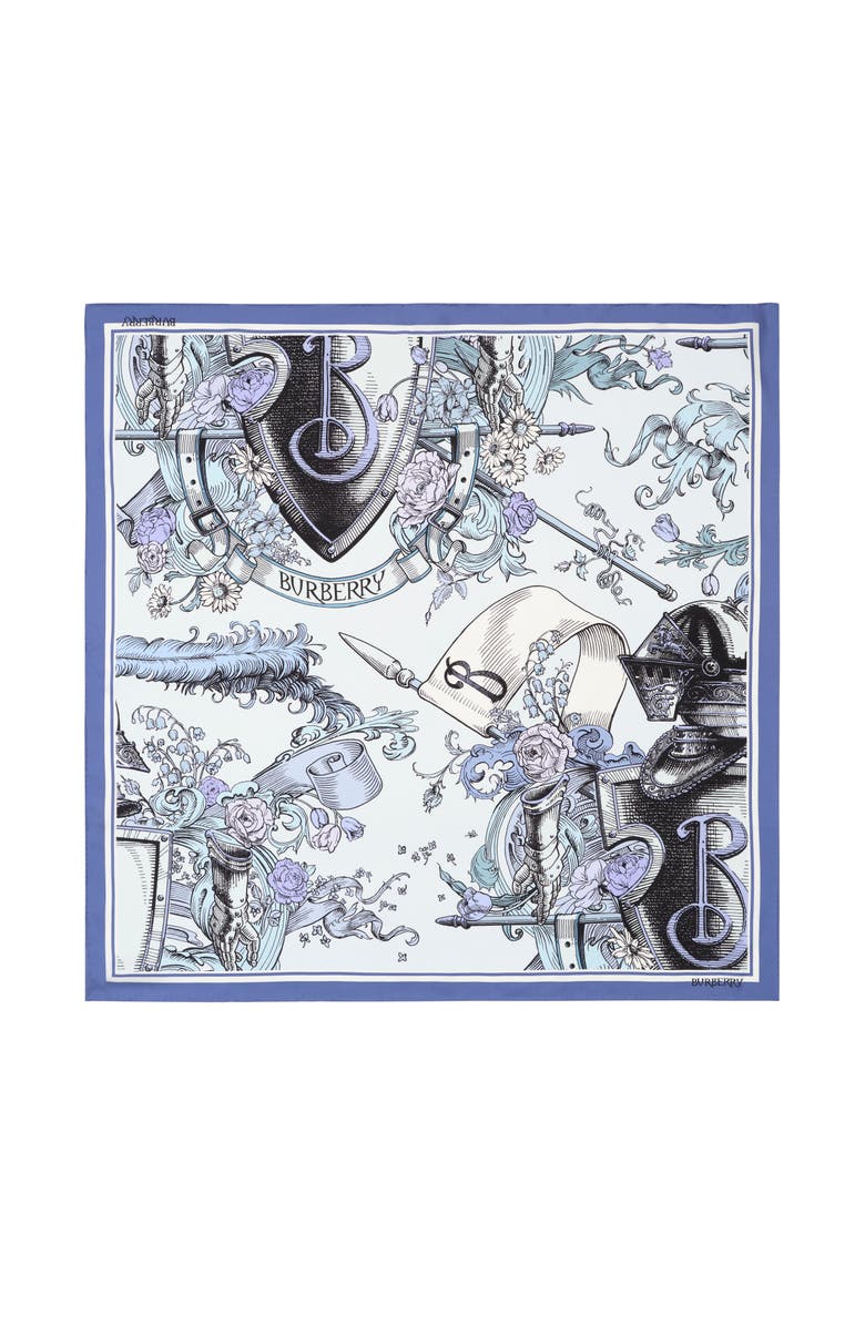 Burberry Etched Knight Silk Scarf, Main, color, Cornflower Blue