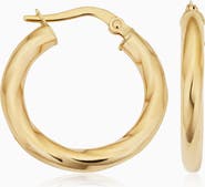 Oradina 14K Gold Goddess Midi Hoops Earrings