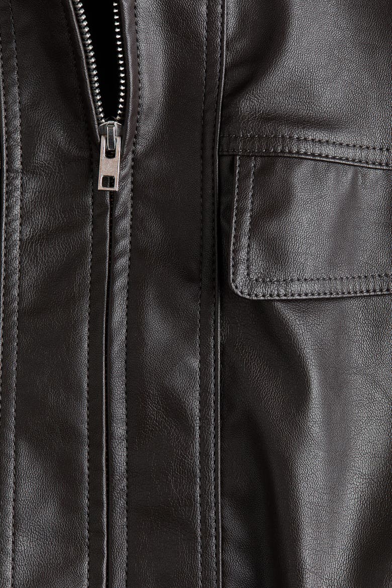 Oversized Coated Jacket, Alternate, color, Dark brown