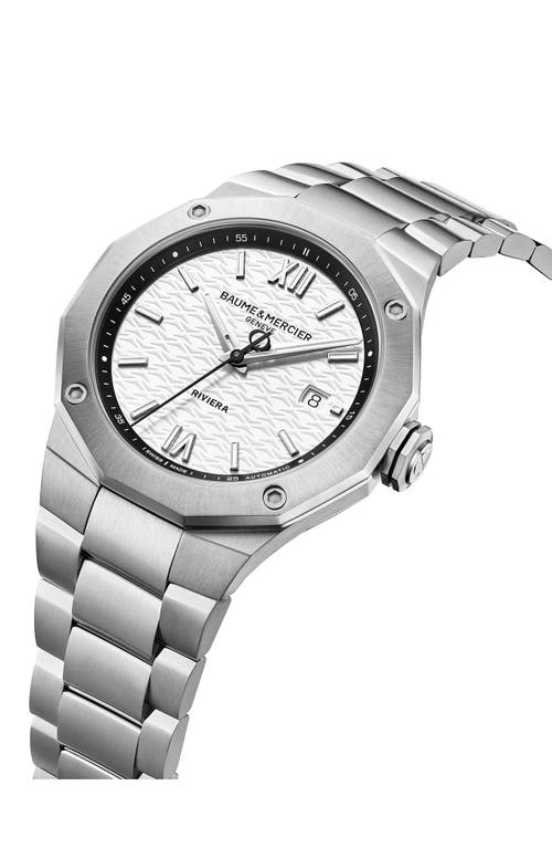 Baume & Mercier Riviera 10829 Automatic Bracelet Watch, 42mm In Silver