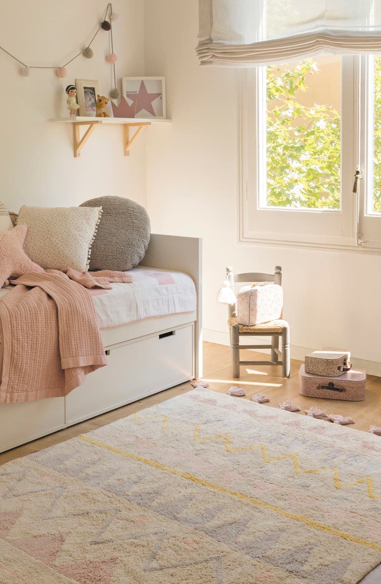 Lorena Canals Geometric Tassel Rug, Alternate, color, Azteca Natural-Vintage Nude