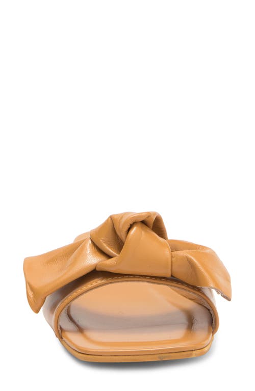 2 Twin Hearts Bow Flat Sandal In Tan