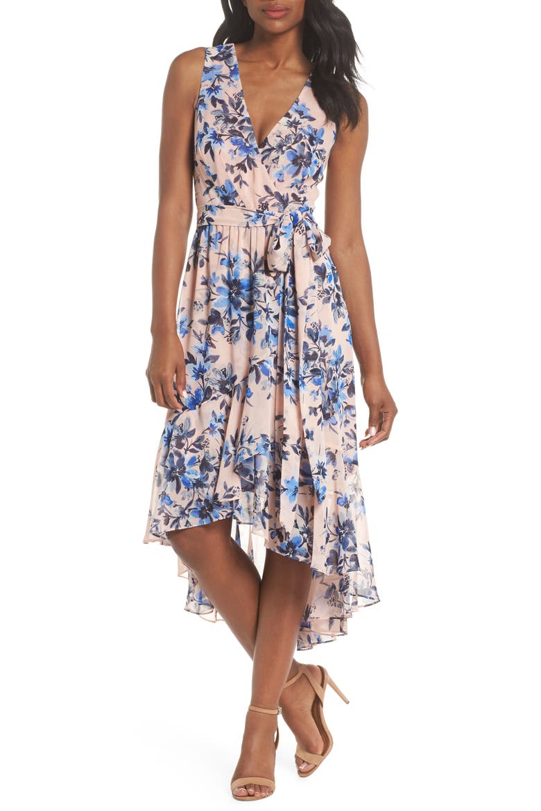Sleeveless High/Low Dress, Main, color, BLUSH/ BLUE