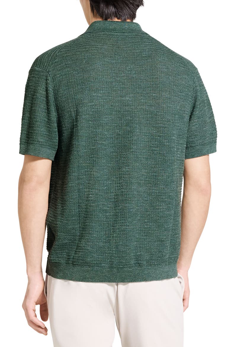 Brenan Linen Blend Polo, Alternate, color, LIGHT PINE GROVE