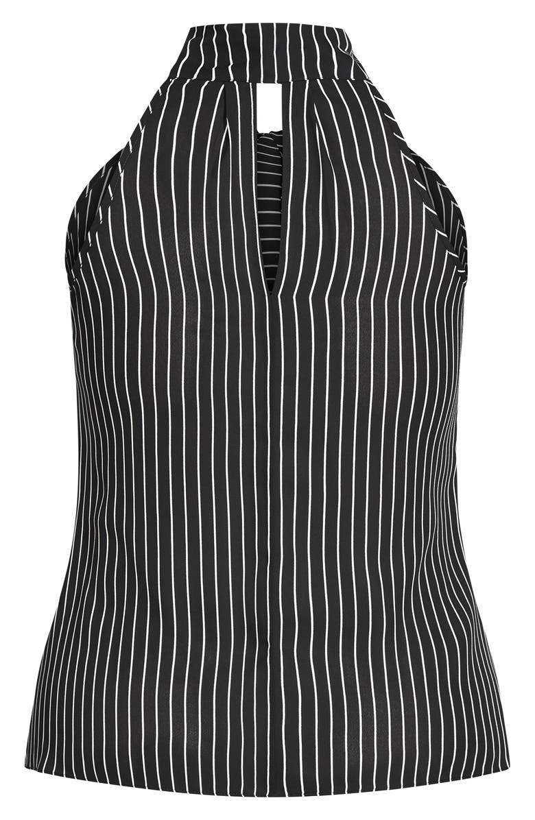City Chic Mia Stripe Tie Neck Top, Alternate, color, 