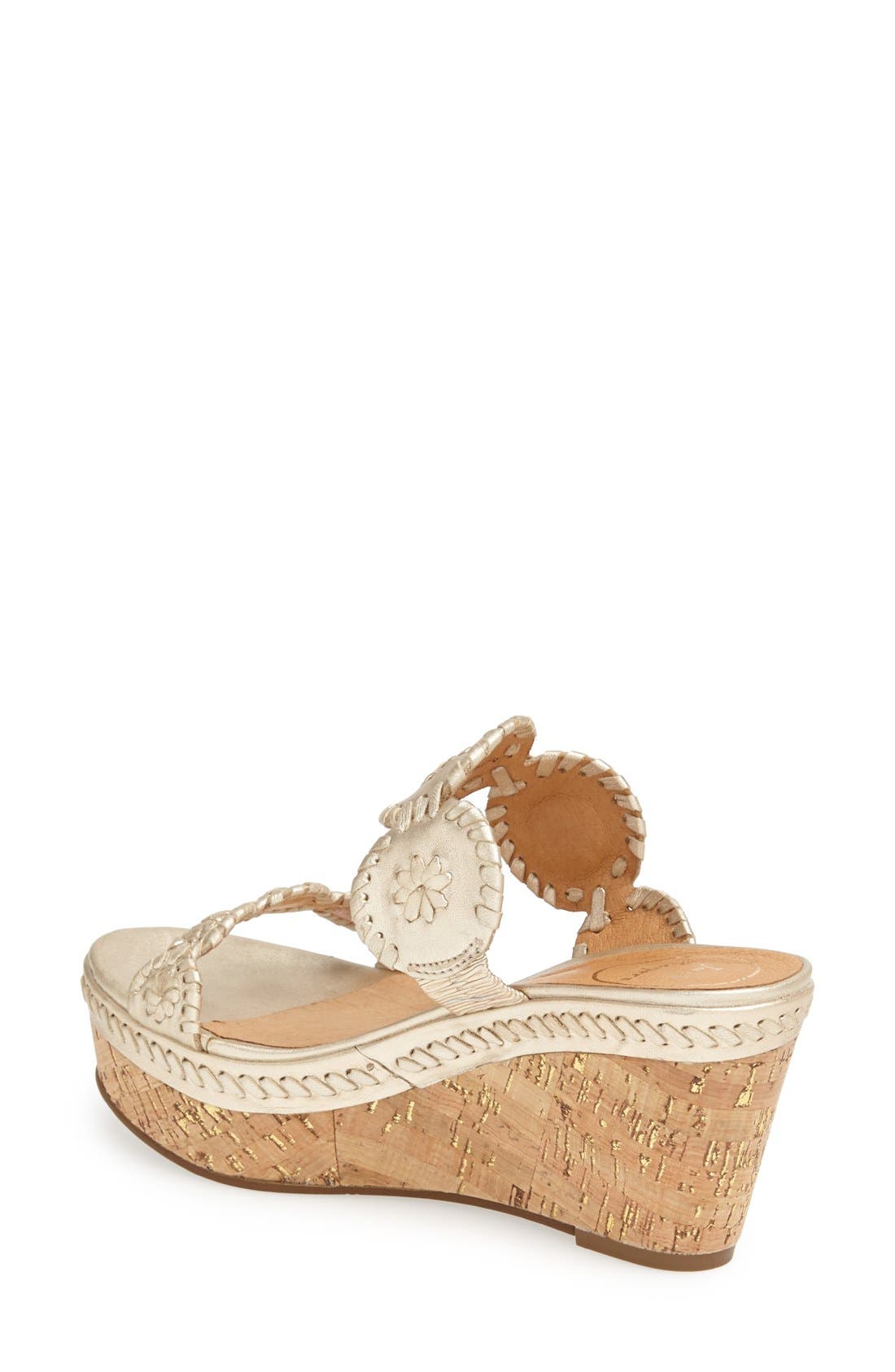 'Leigh' Wedge Sandal, Alternate, color, PLATINUM